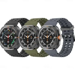 4 Pack Watch Band for Samsung Watch Ultra 47mm Silicone Replacement Strap Adjustable Ocean Band Wristband