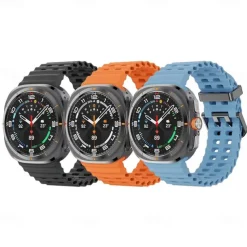 4 Pack Watch Band for Samsung Watch Ultra 47mm Silicone Replacement Strap Adjustable Ocean Band Wristband