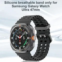 4 Pack Watch Band for Samsung Watch Ultra 47mm Silicone Replacement Strap Adjustable Ocean Band Wristband