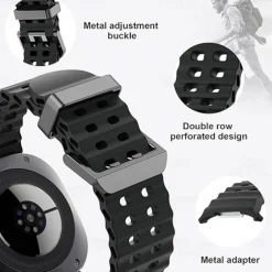 4 Pack Watch Band for Samsung Watch Ultra 47mm Silicone Replacement Strap Adjustable Ocean Band Wristband