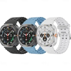 4 Pack Watch Band for Samsung Watch Ultra 47mm Silicone Replacement Strap Adjustable Ocean Band Wristband