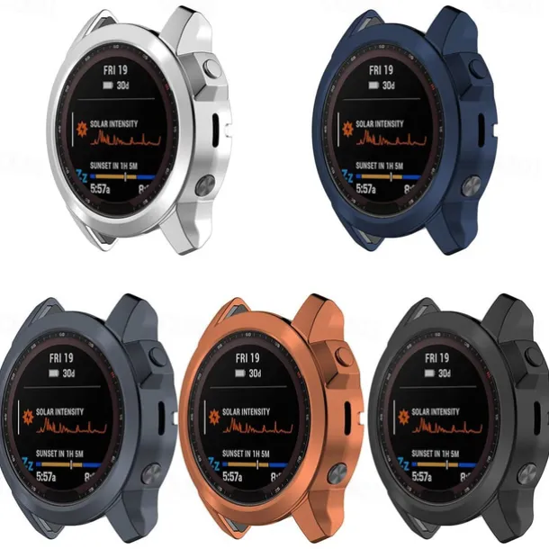 2 Pack Watch Case Compatible with Garmin Fenix 7S / Fenix 7 / Fenix 7X Scratch Resistant Ultra-thin Shockproof Soft TPU Watch Cover