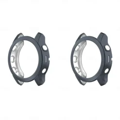 2 Pack Watch Case Compatible with Garmin Fenix 7S / Fenix 7 / Fenix 7X Scratch Resistant Ultra-thin Shockproof Soft TPU Watch Cover