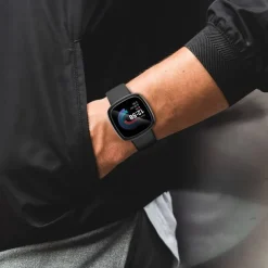 3 Pack Watch Case with Screen Protector Compatible with Fitbit Versa 4 Sense 2 Scratch Resistant Rugged Bumper Full Cover Tempered Glass / Hard PC Watch Cover