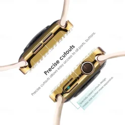 2 Pack Watch Case with Screen Protector Compatible with Apple Watch Series 8 7 41mm 45mm / Series 6 5 4 SE 40mm 44mm / Series 3 2 1 38mm 42mm Scratch Resistant Bling Diamond HD Clear Tempered Glass