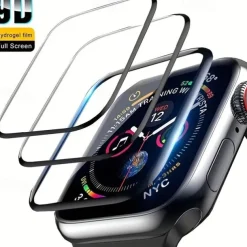 [2 Pack] Watch Screen Protector Compatible with Apple Watch Ultra 49mm Series 8 7 41mm 45mm Series 6 5 4 SE 40mm 44mm Series 3 2 1 38mm 42mm Max Coverage Touch Sensitive Bubble Free Soft Film Watch