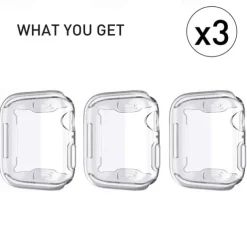 3 Pack Waterproof Apple Watch Case For Series 7 / SE / 6/5/4/3/2/1 Apple Watch Screen Protector Full Coverage TPU Cover 38mm 42mm 44mm 40mm 41mm 45mm