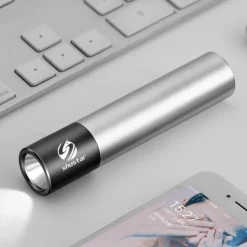 2 Packs Mini LED Flashlight USB Rechargable 3 Lighting Mode Waterproof Torch Telescopic Zoom Stylish Portable Suit for Night Lighting