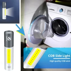 2 Packs Mini LED Flashlight USB Rechargable 3 Lighting Mode Waterproof Torch Telescopic Zoom Stylish Portable Suit for Night Lighting