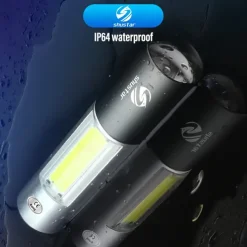 2 Packs Mini LED Flashlight USB Rechargable 3 Lighting Mode Waterproof Torch Telescopic Zoom Stylish Portable Suit for Night Lighting