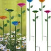 4 Packs Outdoor Bird Feeder Rustic Iron Garden Decor, Bee & Butterfly Birdbath Feeders, Cast Iron Wild Bird Feeding Bowls, Yard Stakes for Garden Decoration