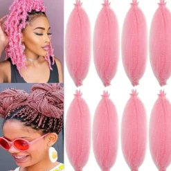 8 Packs Pre-Separated Springy Afro Twist Hair Suitable for Damaged Soft Locs Synthetic Marley Twist Braiding Hair