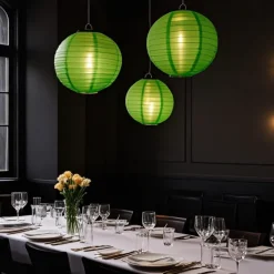 3 Packs Solar Paper Lanterns 8&10&12inch Waterproof Outdoor Nylon Cloth Paper Lantern Lamps Garden Hanging Paper Lanterns for Outdoor Garden Wedding Halloween Party Decoration(Warm White)