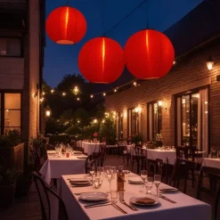 3 Packs Solar Paper Lanterns 8&10&12inch Waterproof Outdoor Nylon Cloth Paper Lantern Lamps Garden Hanging Paper Lanterns for Outdoor Garden Wedding Halloween Party Decoration(Warm White)