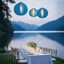 3 Packs Solar Paper Lanterns 8&10&12inch Waterproof Outdoor Nylon Cloth Paper Lantern Lamps Garden Hanging Paper Lanterns for Outdoor Garden Wedding Halloween Party Decoration(Warm White)