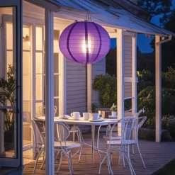 3 Packs Solar Paper Lanterns 8&10&12inch Waterproof Outdoor Nylon Cloth Paper Lantern Lamps Garden Hanging Paper Lanterns for Outdoor Garden Wedding Halloween Party Decoration(Warm White)