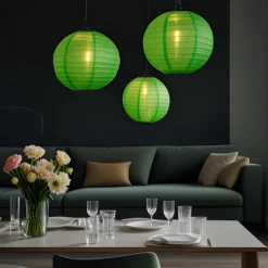 3 Packs Solar Paper Lanterns 8&10&12inch Waterproof Outdoor Nylon Cloth Paper Lantern Lamps Garden Hanging Paper Lanterns for Outdoor Garden Wedding Halloween Party Decoration(Warm White)