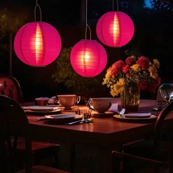 3 Packs Solar Paper Lanterns 8&10&12inch Waterproof Outdoor Nylon Cloth Paper Lantern Lamps Garden Hanging Paper Lanterns for Outdoor Garden Wedding Halloween Party Decoration(Warm White)