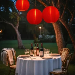 3 Packs Solar Paper Lanterns 8&10&12inch Waterproof Outdoor Nylon Cloth Paper Lantern Lamps Garden Hanging Paper Lanterns for Outdoor Garden Wedding Halloween Party Decoration(Warm White)