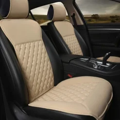 1 Pair Car Seat Covers Luxury Car Protectors Universal Anti-Slip Driver Seat Cover with Backrest Diamond Pattern Easy Install with Two-Tone Accent Universal Fit Interior Accessories for Auto Truck Van