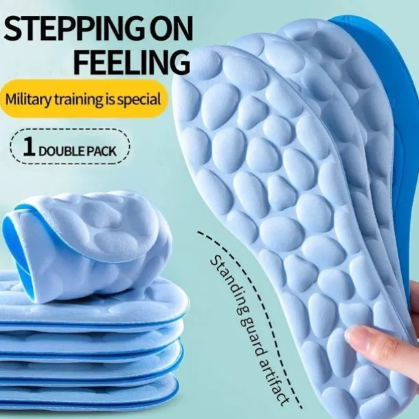 1 Pair Comfortable Gel Insoles with Massage Pebble Design – Arch Support and Shock Absorption for All-Day Foot Comfort