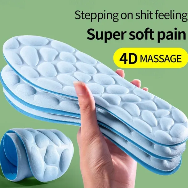 1 Pair Comfortable Gel Insoles with Massage Pebble Design – Arch Support and Shock Absorption for All-Day Foot Comfort