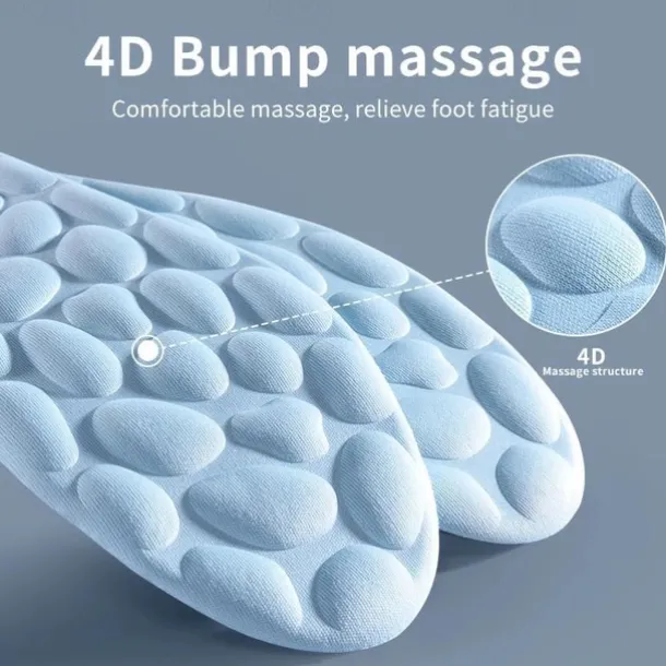 1 Pair Comfortable Gel Insoles with Massage Pebble Design – Arch Support and Shock Absorption for All-Day Foot Comfort