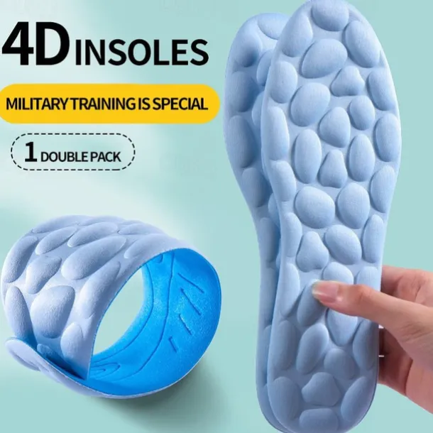 1 Pair Comfortable Gel Insoles with Massage Pebble Design – Arch Support and Shock Absorption for All-Day Foot Comfort