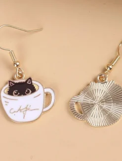 1 Pair Drop Earrings For Women's Birthday Gift Date Alloy Classic Cat Cup