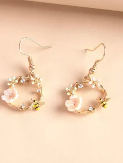 1 Pair Drop Earrings For Women's Birthday Gift Prom Alloy Classic Petal