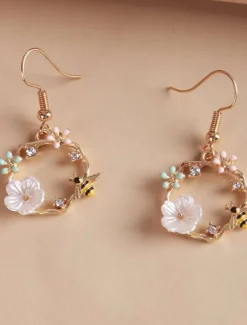 1 Pair Drop Earrings For Women's Birthday Gift Prom Alloy Classic Petal