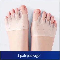1 Pair Hallux Valgus Corrector, Toe Separators Toe Spacers Split Toe Device, Five Toes Forefoot Pad, Silicone Wearable Shoes for Women