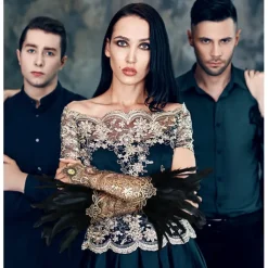 1 Pair Lace Feather Gloves Retro Vintage Punk & Gothic Long Gloves Feather Lace Witch Maleficent Women's Lace Cosplay Costume Masquerade Party Evening