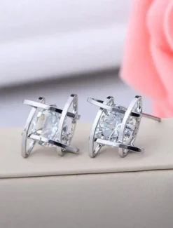 1 Pair Stud Earrings Ball Earrings For Women's Birthday Party Evening Gift Copper Vintage Style Fashion Diamond