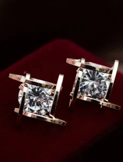 1 Pair Stud Earrings Ball Earrings For Women's Birthday Party Evening Gift Copper Vintage Style Fashion Diamond