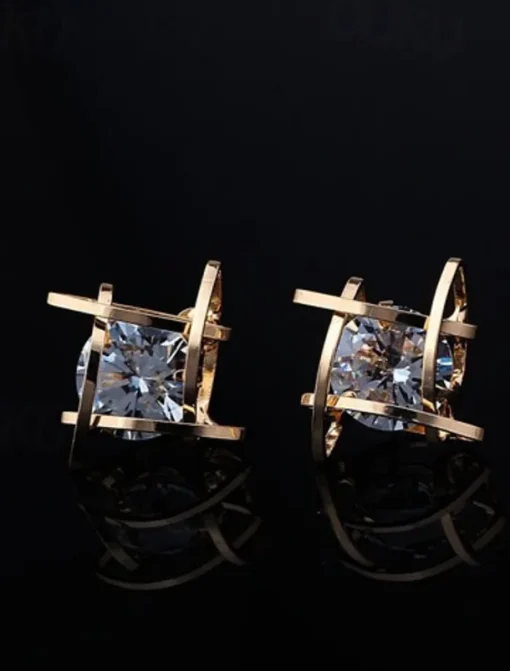 1 Pair Stud Earrings Ball Earrings For Women's Birthday Party Evening Gift Copper Vintage Style Fashion Diamond