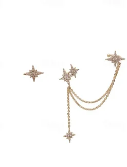 1 Pair Stud Earrings Drop Earrings For Women's Birthday Party Evening Date Alloy Fancy Fashion Star