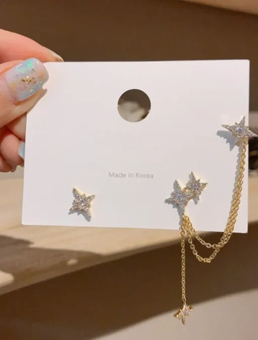 1 Pair Stud Earrings Drop Earrings For Women's Birthday Party Evening Date Alloy Fancy Fashion Star