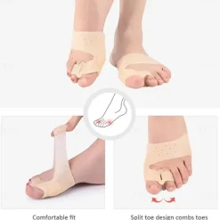 1 Pair Toes Separator Bunion Bone Ectropion Adjuster Hallux Valgus Bunion Corrector Pad Toe Straightener Outer Appliance Foot Care Tool