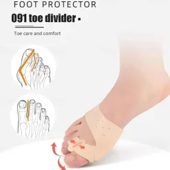 1 Pair Toes Separator Bunion Bone Ectropion Adjuster Hallux Valgus Bunion Corrector Pad Toe Straightener Outer Appliance Foot Care Tool