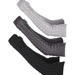 1 Pairs Elbow Warmer Arm Warmers Long Fingerless Gloves Knit Wrist Warmers with Thumb Hole Open F inger Arm Socks for Women Adult