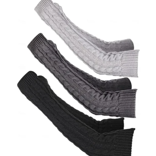 1 Pairs Elbow Warmer Arm Warmers Long Fingerless Gloves Knit Wrist Warmers with Thumb Hole Open F inger Arm Socks for Women Adult
