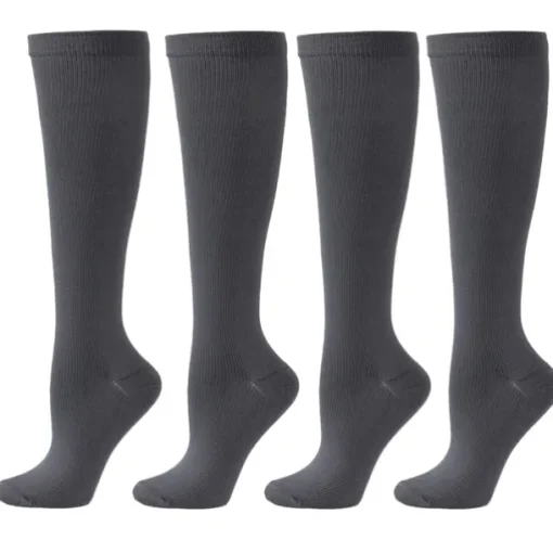 4 Pairs Copper Compression Socks for Women & Men Circulation 15-20 mmHg - Best Support for Nurses, Running
