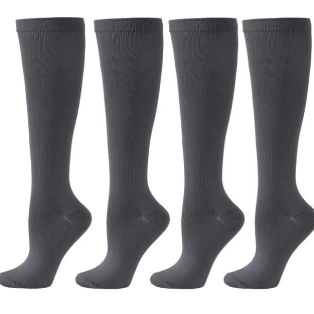 4 Pairs Copper Compression Socks for Women & Men Circulation 15-20 mmHg - Best Support for Nurses, Running