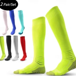 2 Pairs Men's Compression Socks Plain Knee High Socks Black White Hiking Socks Sports Outdoor Ski Hiking Daily Four Season Stylish Classic
