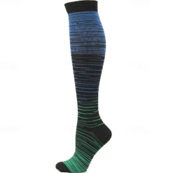 5 Pairs Men's Compression Socks Hiking Socks Sports Socks Breathable Soft Stretchy Comfortable Outdoor Patchwork Chinlon Dark Grey Yellow Blue for Hunting Cycling / Bike Camping / Hiking / Caving