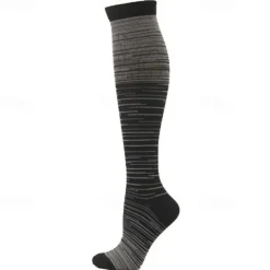 5 Pairs Men's Compression Socks Hiking Socks Sports Socks Breathable Soft Stretchy Comfortable Outdoor Patchwork Chinlon Dark Grey Yellow Blue for Hunting Cycling / Bike Camping / Hiking / Caving