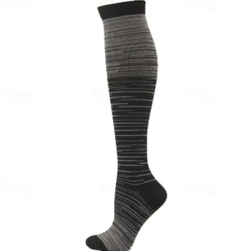 5 Pairs Men's Compression Socks Hiking Socks Sports Socks Breathable Soft Stretchy Comfortable Outdoor Patchwork Chinlon Dark Grey Yellow Blue for Hunting Cycling / Bike Camping / Hiking / Caving