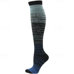 5 Pairs Men's Compression Socks Hiking Socks Sports Socks Breathable Soft Stretchy Comfortable Outdoor Patchwork Chinlon Dark Grey Yellow Blue for Hunting Cycling / Bike Camping / Hiking / Caving