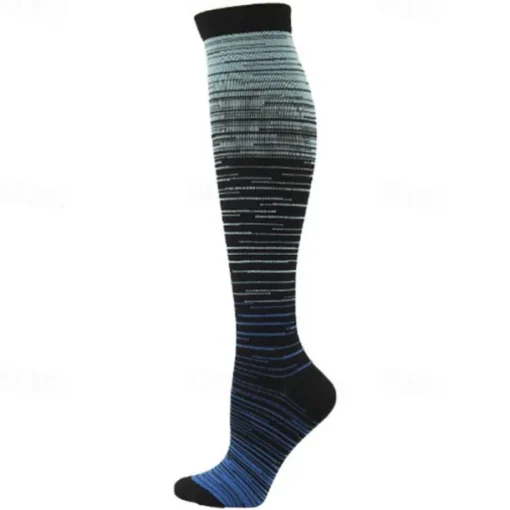 5 Pairs Men's Compression Socks Hiking Socks Sports Socks Breathable Soft Stretchy Comfortable Outdoor Patchwork Chinlon Dark Grey Yellow Blue for Hunting Cycling / Bike Camping / Hiking / Caving